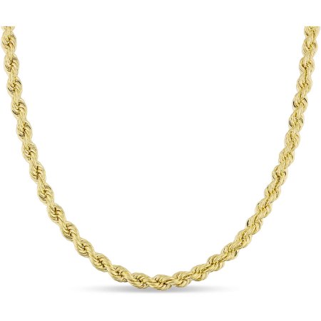 10kt Yellow Gold Men's Hollow Rope Chain, 22"