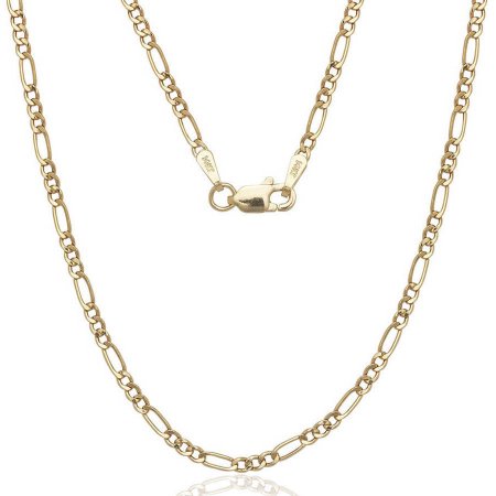 A Solid 14kt Gold Figaro Chain, 24"