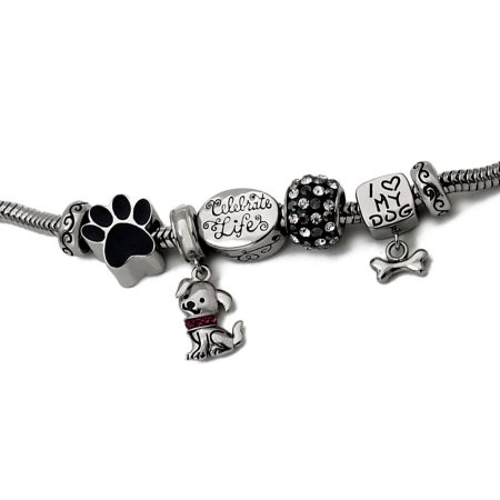 Connections from Hallmark Stainless Steel Limited Edition Dog Bracelet and Charm Pack