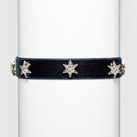 Fashion Choker with Stars - Black/Silver (12)