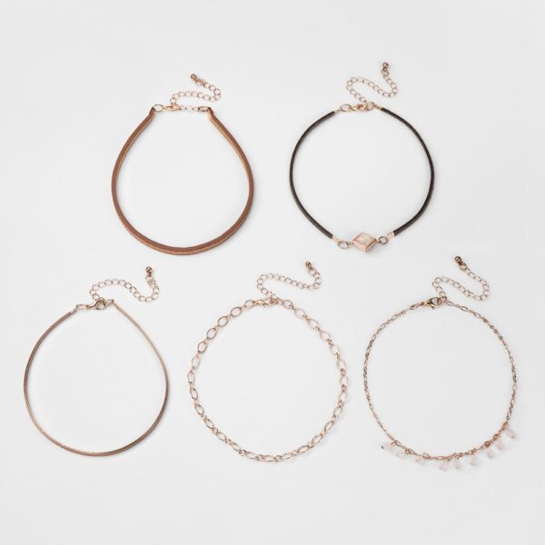 Girls' 5pk Choker Set - art class Rose Gold