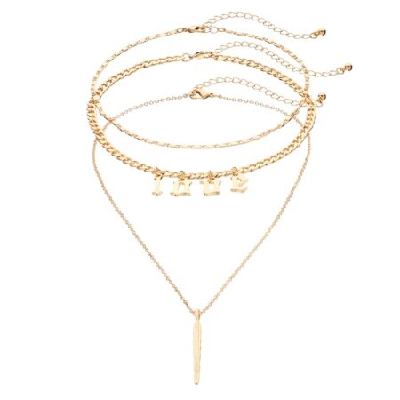 Mudd® "Love" Choker & Feather Pendant Necklace Set, Women's, Gold