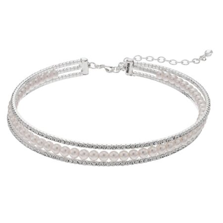 Napier Simulated Pearl Multi Strand Choker Necklace, Women's, Silver