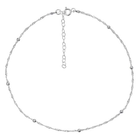 Primrose Sterling Silver Beaded Choker Necklace, Women's, Charcoal