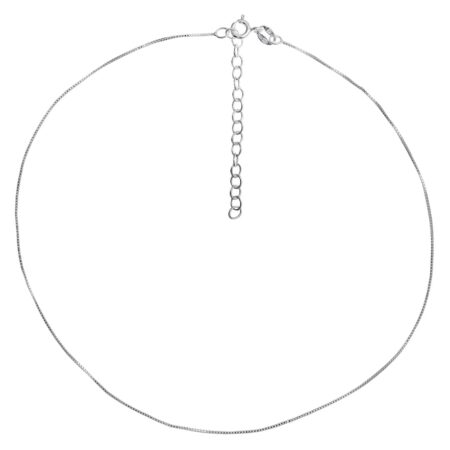 Primrose Sterling Silver Box Chain Choker Necklace, Women's, Grey