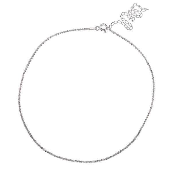 Primrose Sterling Silver Sparkle Chain Choker Necklace, Women's, Grey