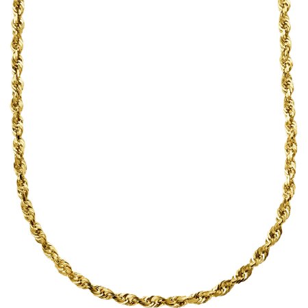 Simply Gold 10kt Yellow Gold 3.0mm Glitter Solid Rope Chain