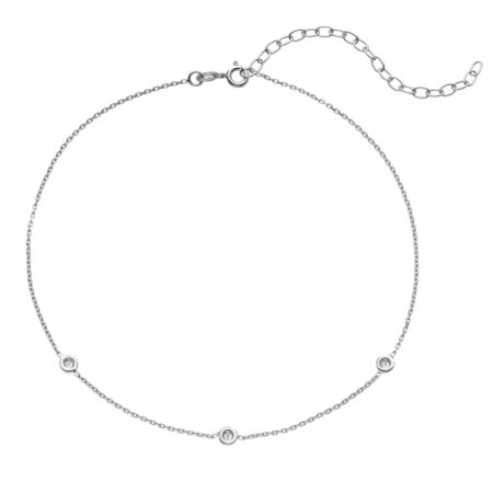 Sterling Silver Cubic Zirconia Choker Necklace, Women's, Size: 13", White