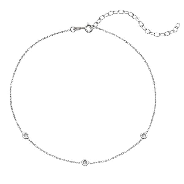 Sterling Silver Cubic Zirconia Choker Necklace, Women's, Size: 13", White