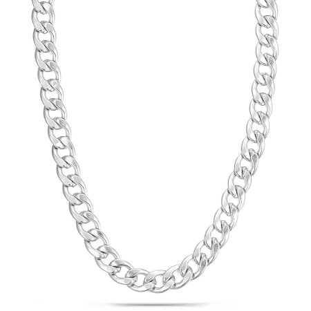 Tazza Silver-Tone Simple Link Chain Choker Necklace