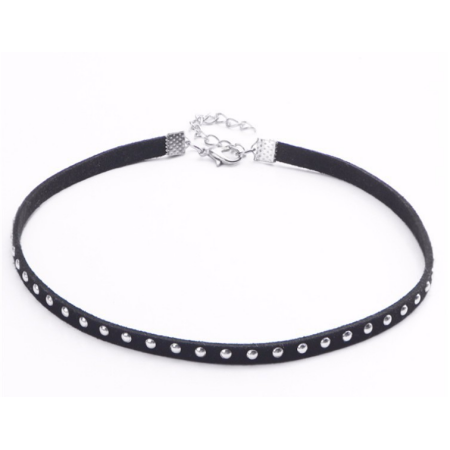 Trendy Silver Beaded Strao Choker Necklace