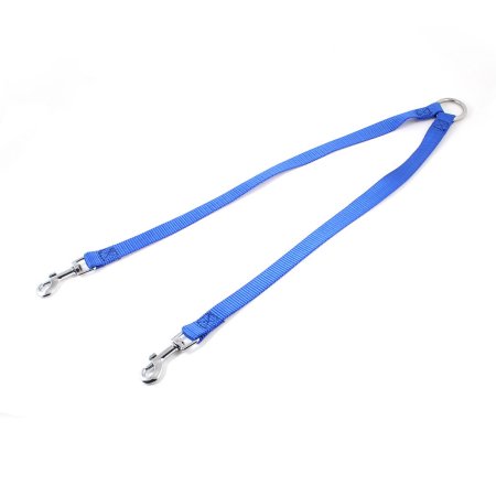 Unique Bargains Blue V Shaped Dual Head Metal Trigger Hook Pet Dog Poodle Leash Rope