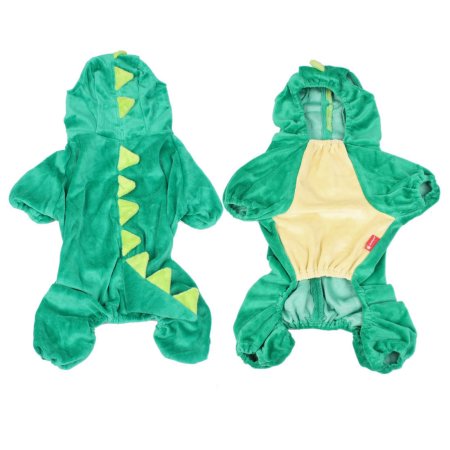 Unique Bargains Costume Plush Dinosaur Design Shih Tzu Dog Jumpsuit Apparel Green L