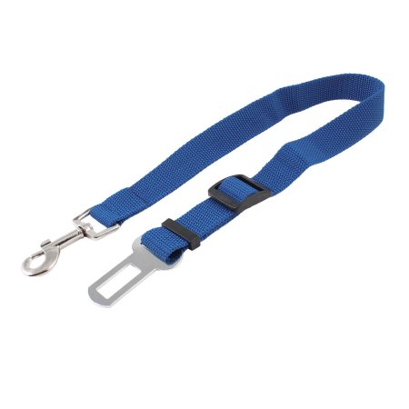 Unique Bargains Silver Tone Trigger Hook Blue Pet Cat Dog Car Seat Safety Belt Leash Rope