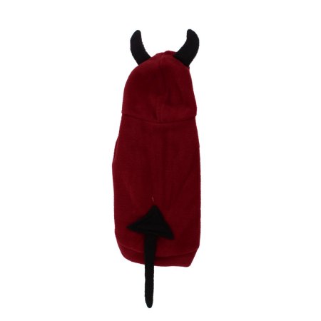 Unique Bargains Single Breasted Devil Design Pet Dog Doggie Halloween Costume Coat Black Red S