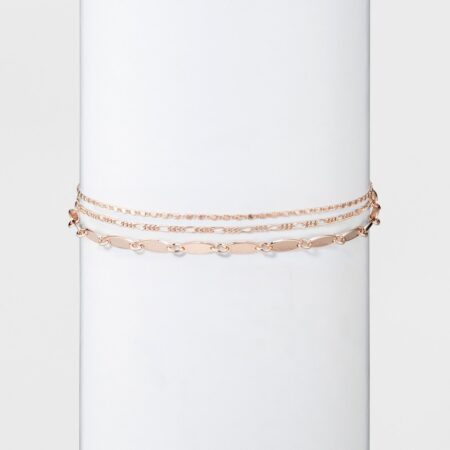 Women's Choker with Layered chain - Rose Gold