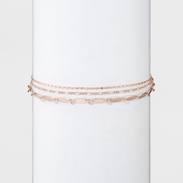 Women's Choker with Layered chain - Rose Gold