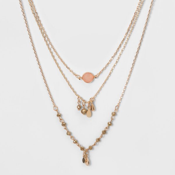 Choker with Chanel, Glitzy Beads, and Stampings - Rose Gold