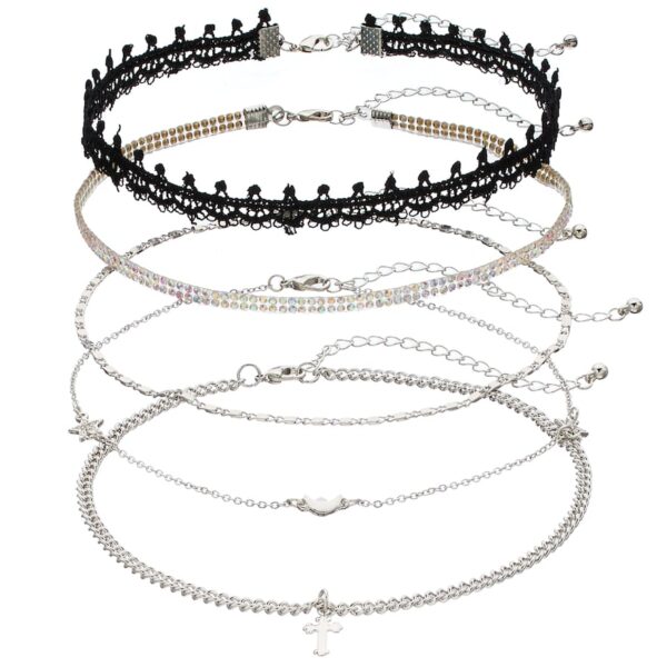 Mudd® Cross, Moon & Star Choker Necklace Set, Women's, Silver