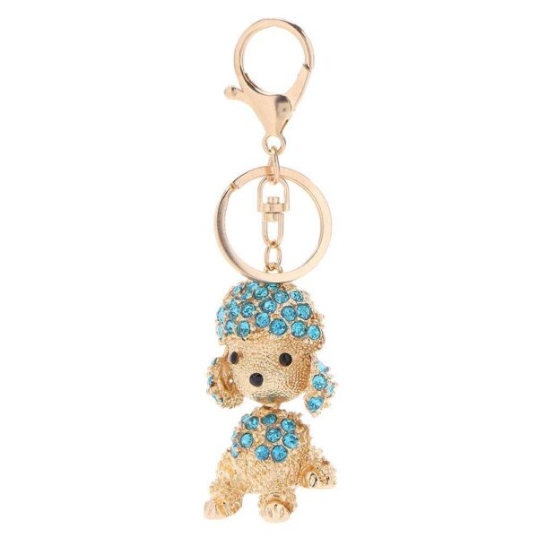 Cute Lovely Pet Dog Bling Pendent Crystal Keychain Keyring Car Keys Bag Holder Charm Jewelry Gifts