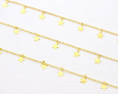 Chain Choker Gold Star Burst // Gold Star Dangle