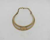 Eighties Dog Collar Choker Gold tone Tribal torque