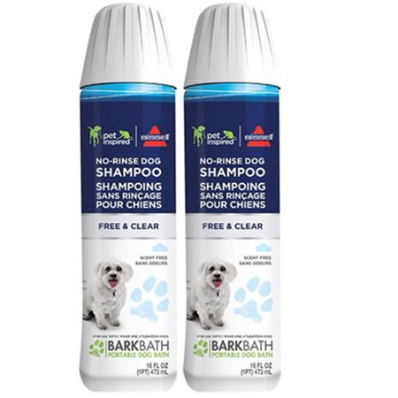 BISSELL Bark Bath Free and Clear No Rinse Dog Shampoo, 2-Pack