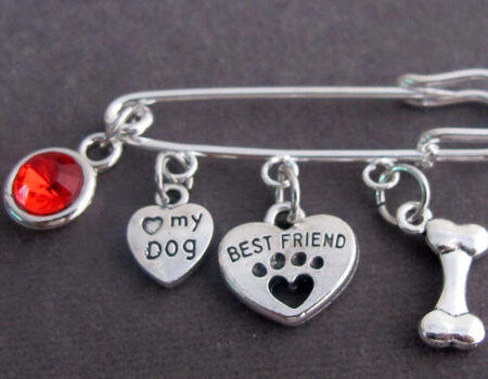 Love my dog Brooch, brooch for clothes and bags, Dog Lover I Love My DOG Small Brooch My dog my best friend, - January