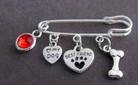 Love my dog Brooch, brooch for clothes and bags, Dog Lover I Love My DOG Small Brooch My dog my best friend, - January