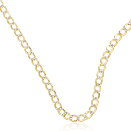 10k Yellow Gold 3.5mm Pave Cuban Chain- 16" 18" 20" 22" and 24" Available