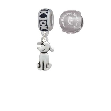 2-D Dog 10K Run She Believed She Could Charm Beads (Set of 2)