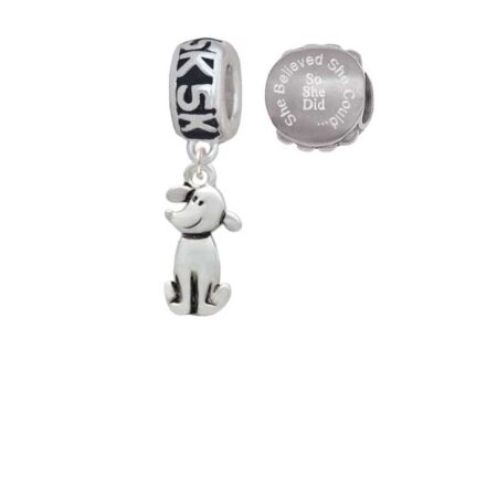 2-D Dog 5K Run She Believed She Could Charm Beads (Set of 2)