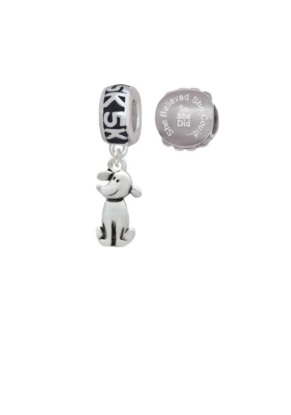 2-D Dog 5K Run She Believed She Could Charm Beads (Set of 2)