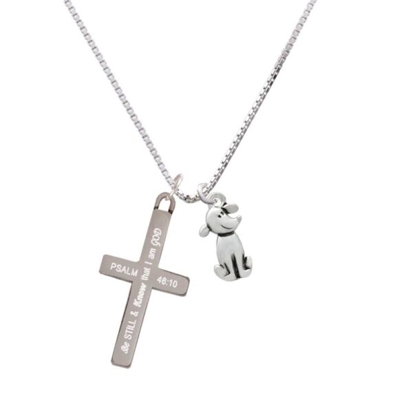 2-D Dog - Be Still and Know - Cross Necklace