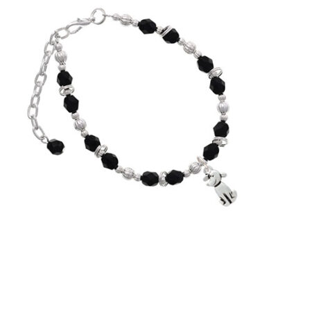 2-D Dog Black Beaded Bracelet