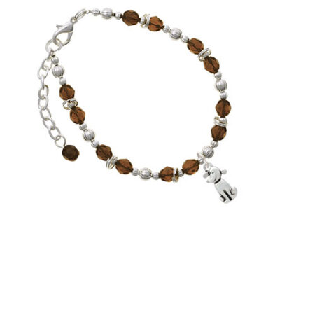 2-D Dog Brown Beaded Bracelet