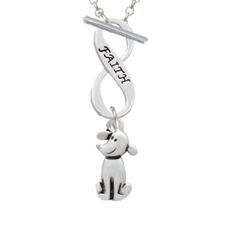 2-D Dog Faith Infinity Toggle Necklace