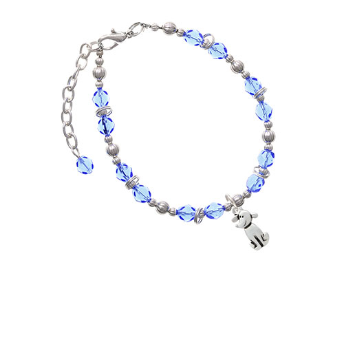 2-D Dog Light Blue Beaded Bracelet