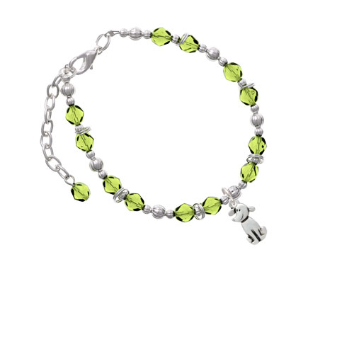 2-D Dog Lime Green Beaded Bracelet