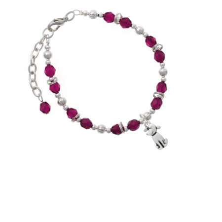 2-D Dog Magenta Beaded Bracelet