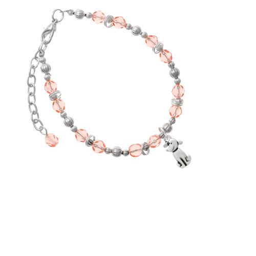 2-D Dog Pink Beaded Bracelet