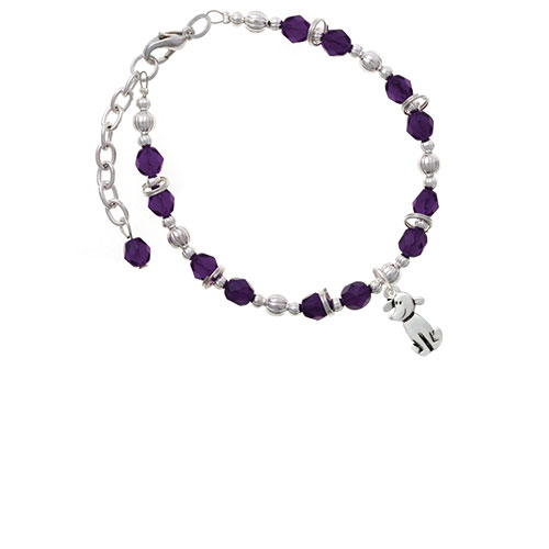 2-D Dog Purple Beaded Bracelet