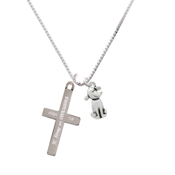 2-D Dog - Strong and Courageous - Cross Necklace
