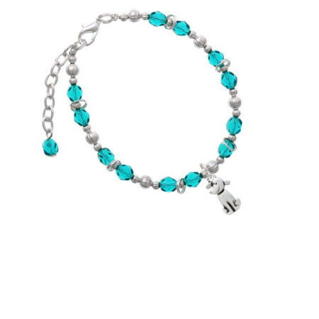 2-D Dog Teal Beaded Bracelet