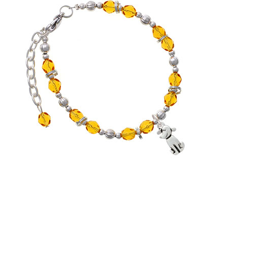 2-D Dog Yellow Beaded Bracelet
