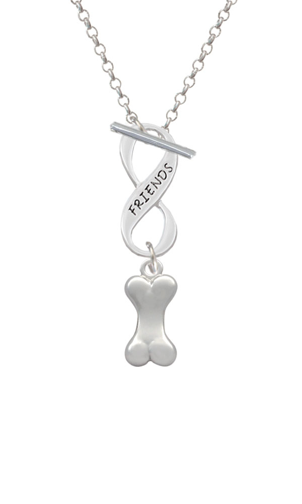 3-D Dog Bone Friends Infinity Toggle Necklace
