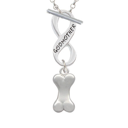 3-D Dog Bone Godmother Infinity Toggle Necklace