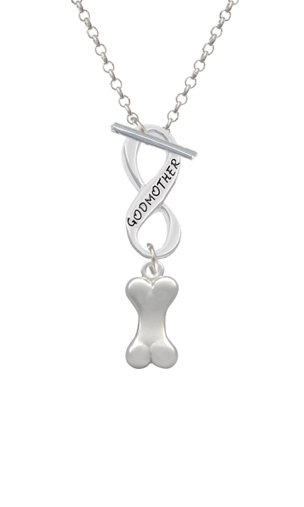3-D Dog Bone Godmother Infinity Toggle Necklace