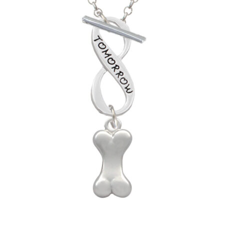 3-D Dog Bone Today Tomorrow Infinity Toggle Necklace