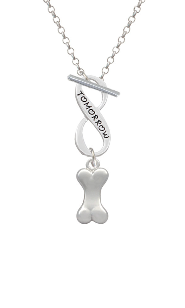 3-D Dog Bone Today Tomorrow Infinity Toggle Necklace